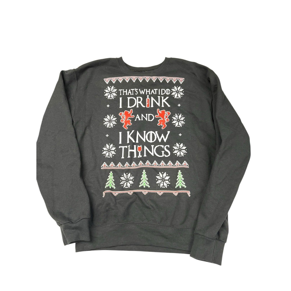 Game Of Thrones Ugly Christmas Sweater‎ Adult Small "I Drink And I Know Things"